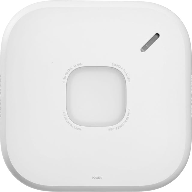 The text on the image reads: "ALARM TEST TO PUSH SMOKE & ALARM AIR FRESH TO MOVE PUSH TO ALARM SILENCE POWER."