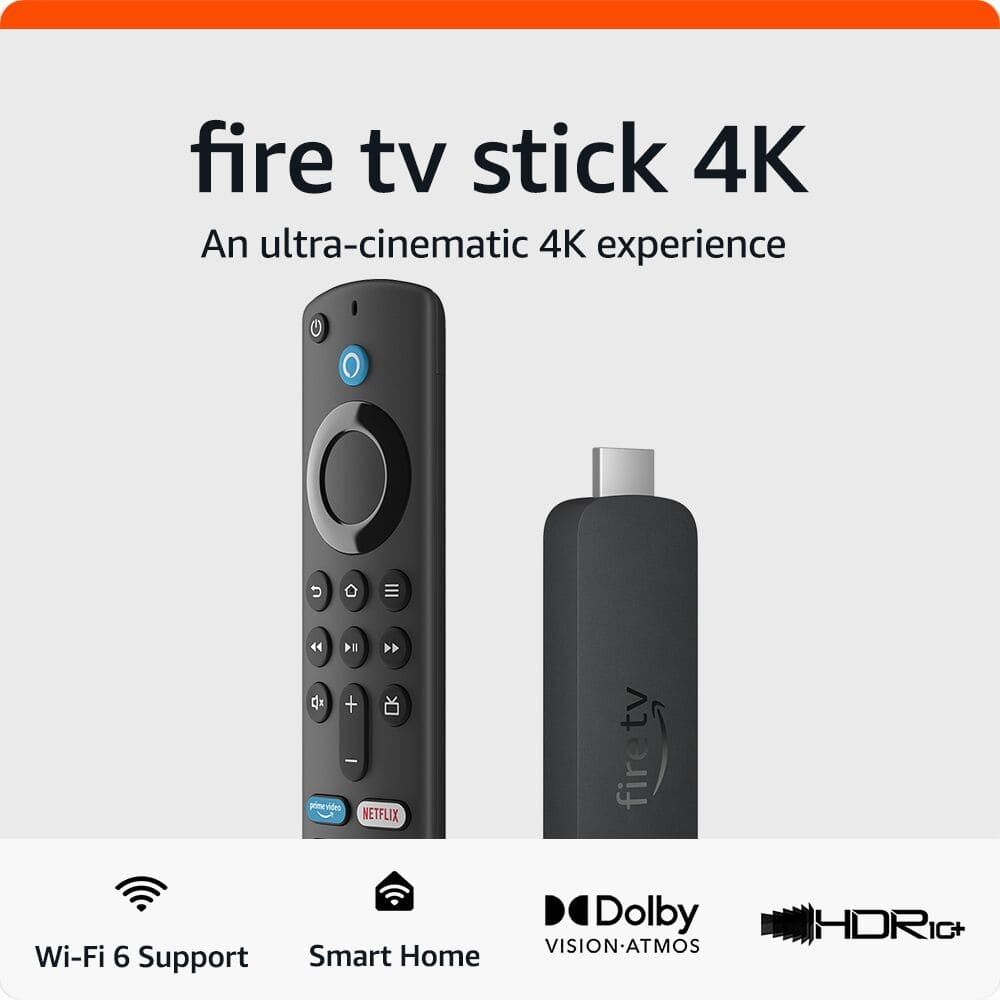 Amazon - Fire TV Stick 4K 2nd Gen streaming device, includes support for Wi-Fi 6, Dolby Vision/Atmos, free & live TV - Black