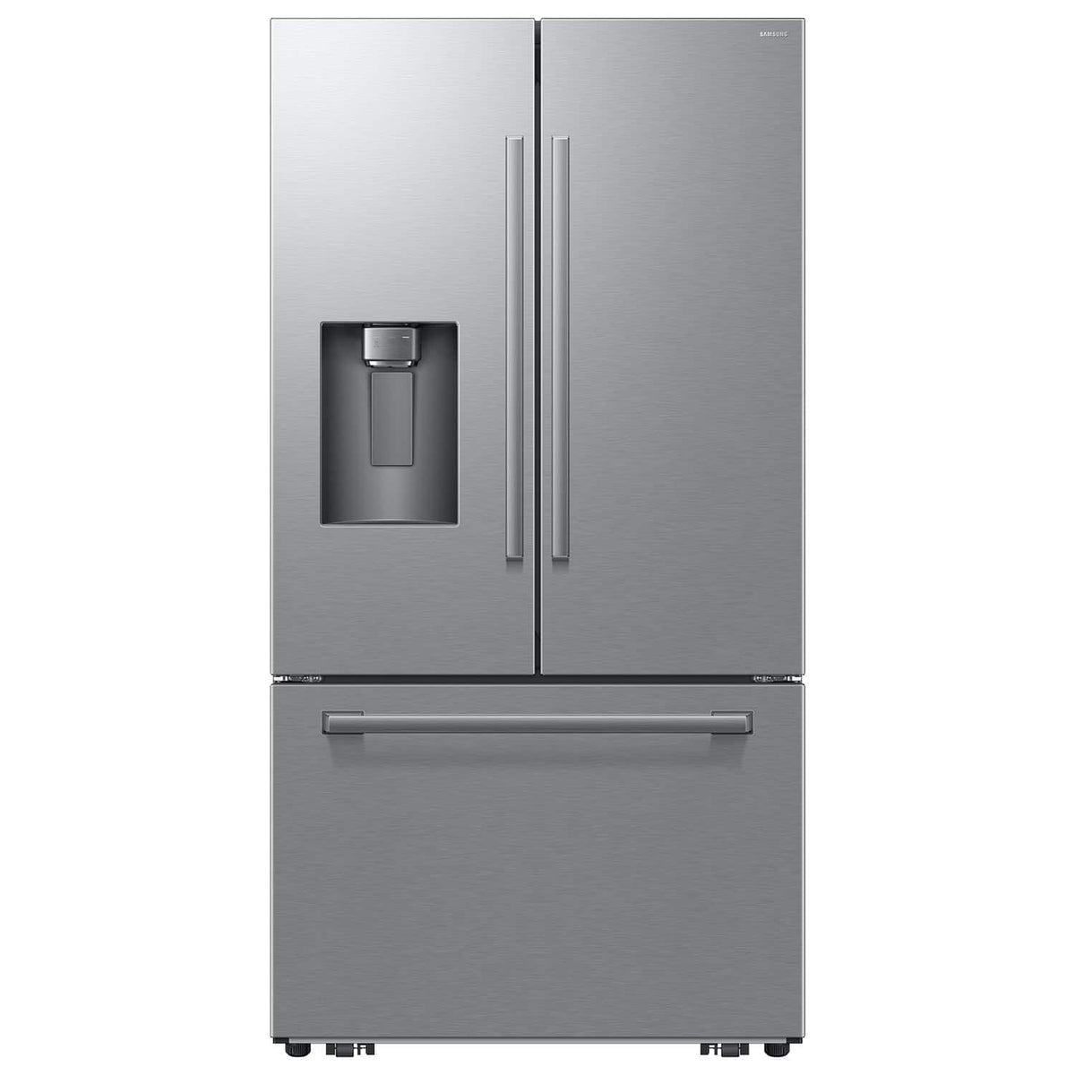 Samsung - 36 in. Wide Bespoke AI 24 cu. ft. Counter Depth 3-Door French Door Refrigerator with Zero Clearance Fit - Stainless Steel