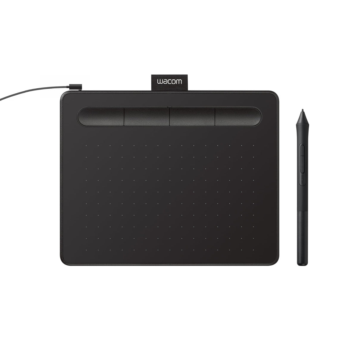 Wacom - Intuos Small Wired Graphics Drawing Tablet, Includes Training & Software; Works w/ Chromebook Mac Android & Windows - Black