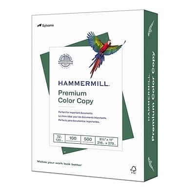 Hammermill - Premium Color Copy Paper, 8.5" x 11", 32 lbs., 100 Brightness, 500 Sheets/Ream, 1 Reams/Carton - White