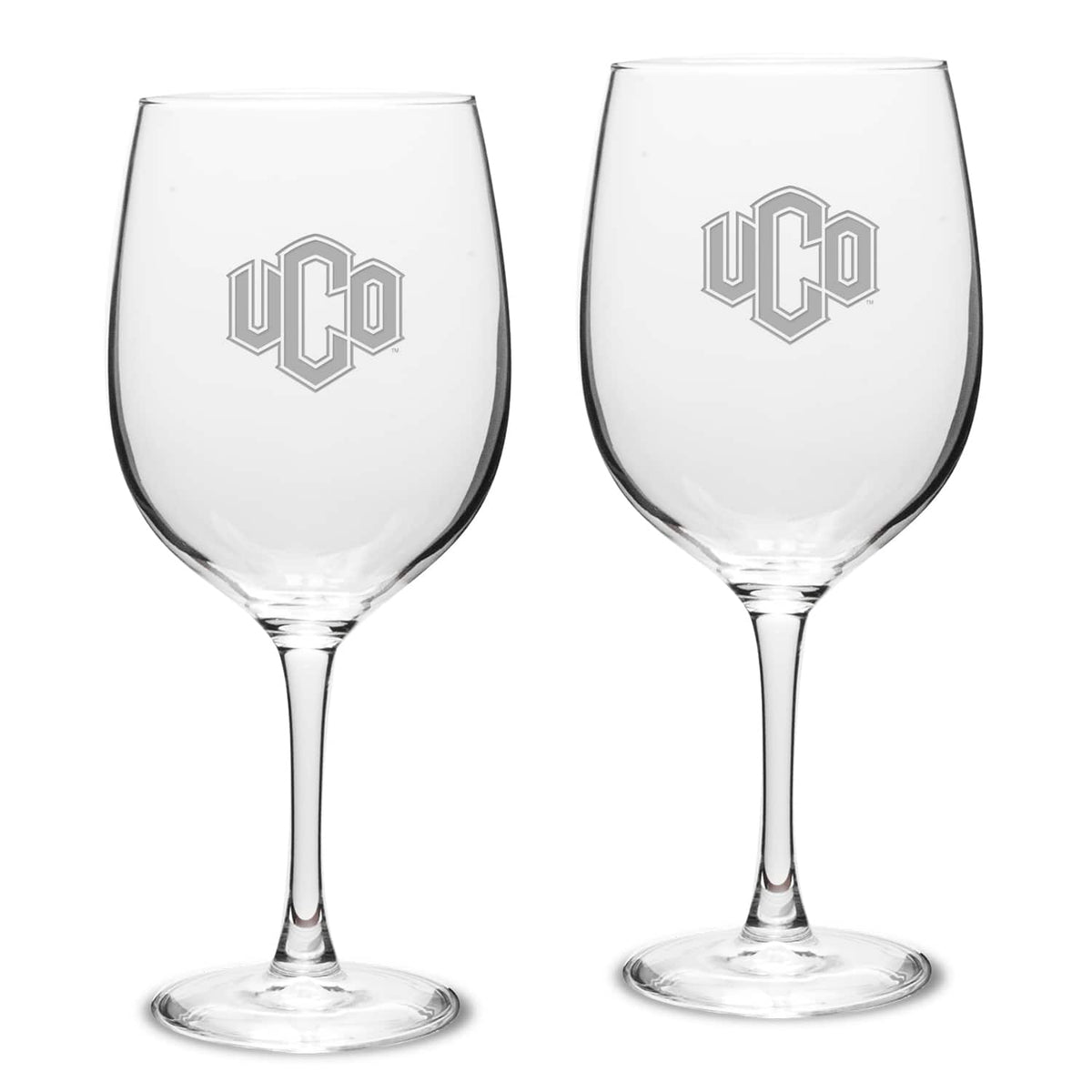 Jardine - Central Oklahoma Bronchos 19oz. 2-Piece Traditional Red Wine Table Glass Set - Multicolor