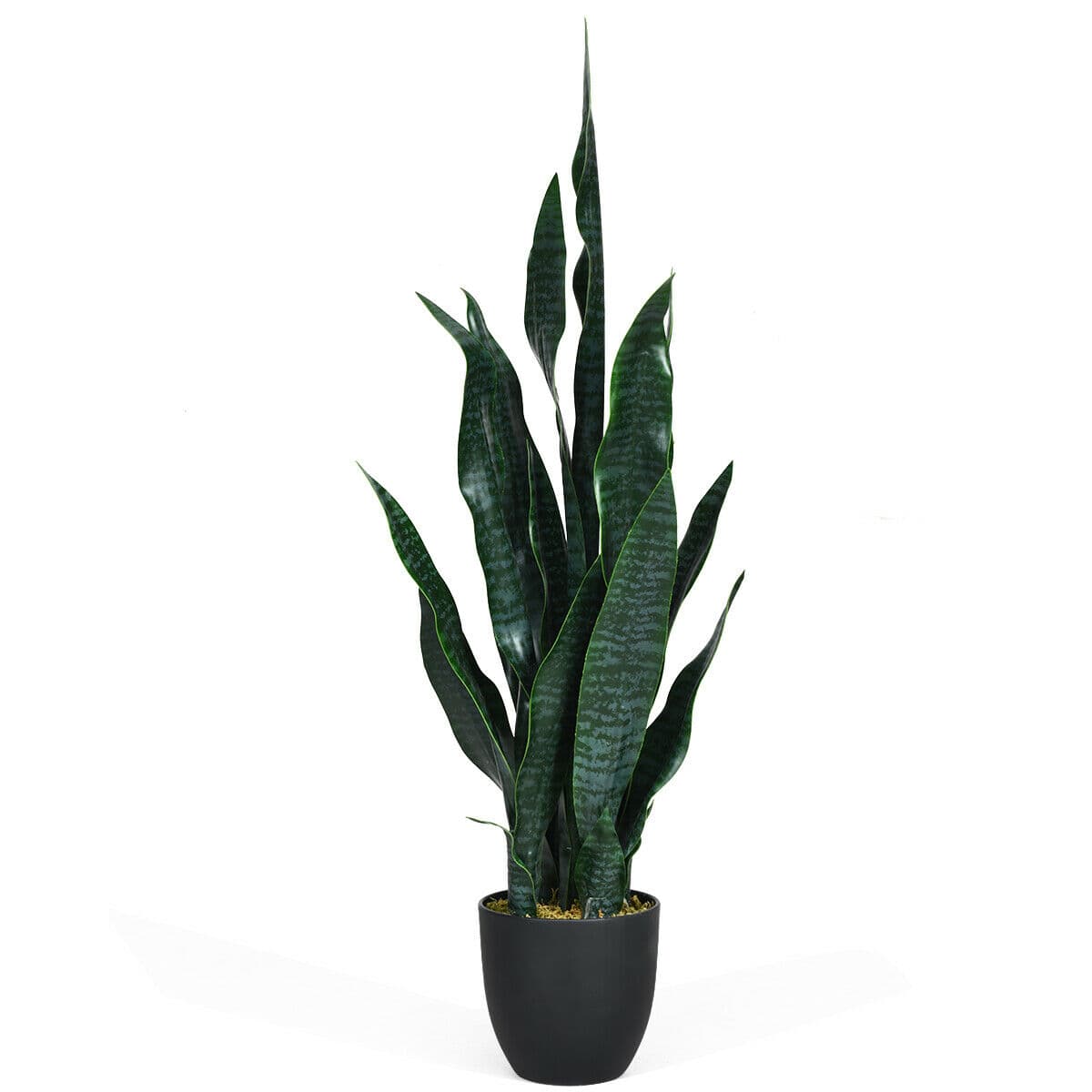 Gymax - Artificial Fake Plant 35.5" Fake Sansevieria Indoor-Outdoor Decoration - Green