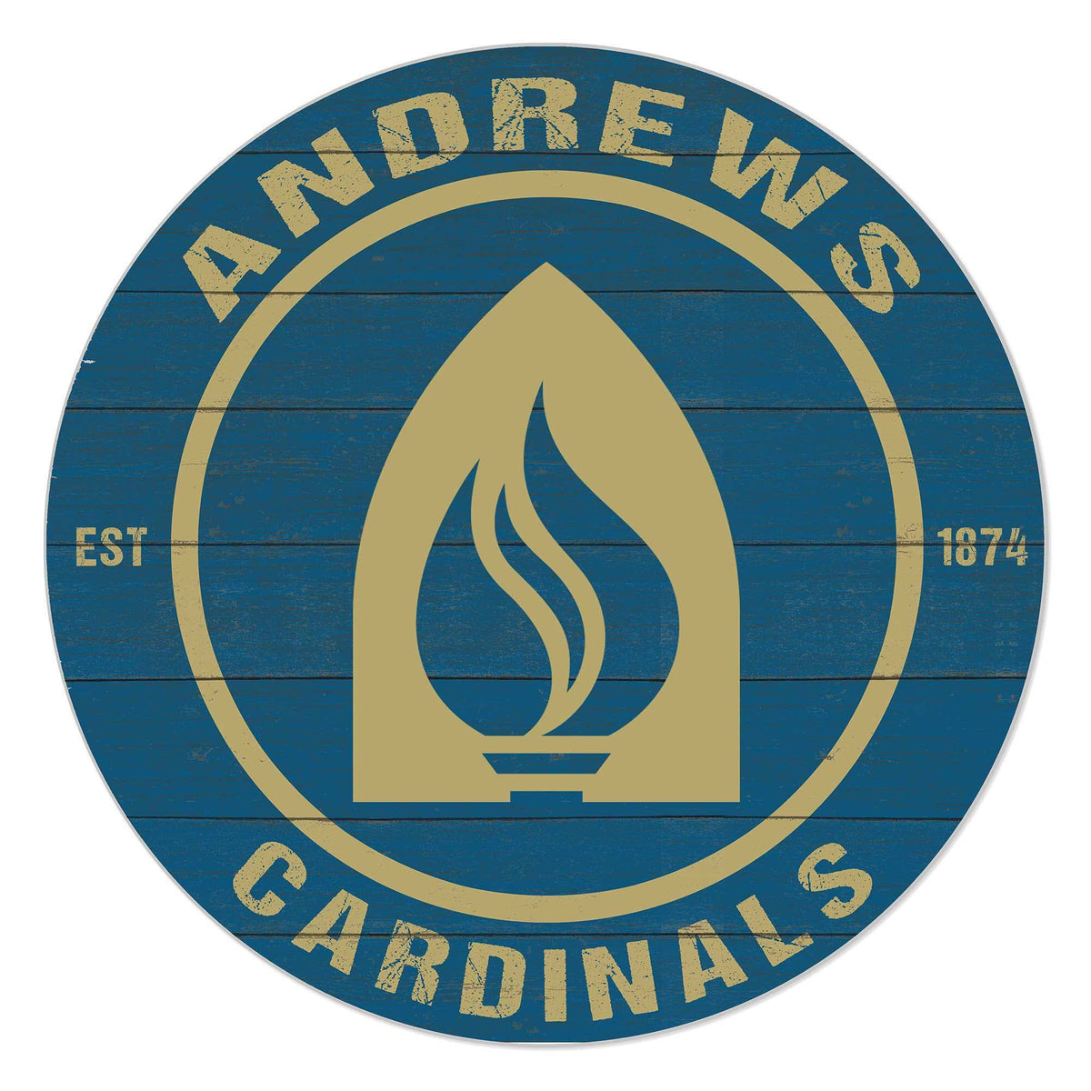 Keyscaper - NCAA - Andrews University Cardinals 20'' x 20'' Indoor/Outdoor Team Color Circle Sign - Blue