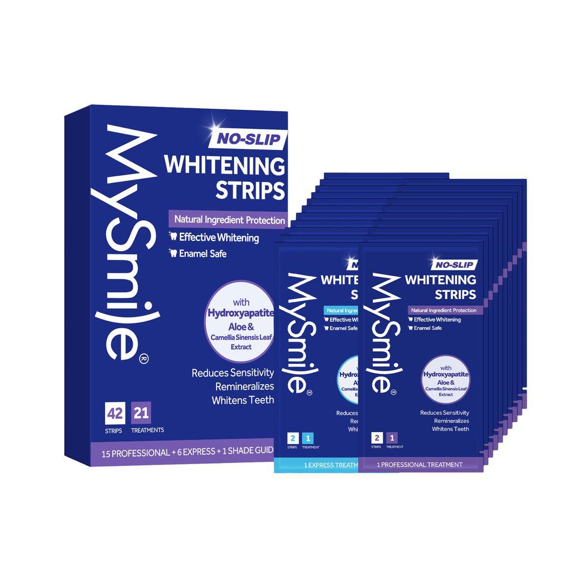 MySmile - Teeth Whitening Strips with Natural Ingredients - Dark Blue