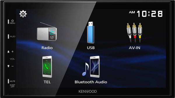 Kenwood - DMX129BT 6.8" Bluetooth Digital Media (DM) Receiver with rear camera input, USB mirroring for Android - Black