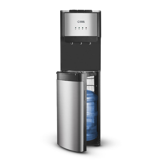 Front. Commercial Cool - Commercial Cool Freestanding Bottom Loading Electric Water Cooler Hot, Cold, and Room in Silver/Black - Black.