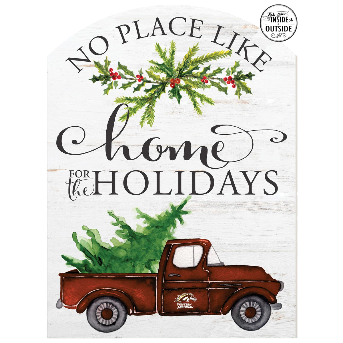 Jardine - Western Michigan Broncos 16'' x 22'' Indoor/Outdoor Holiday Marquee Sign - White
