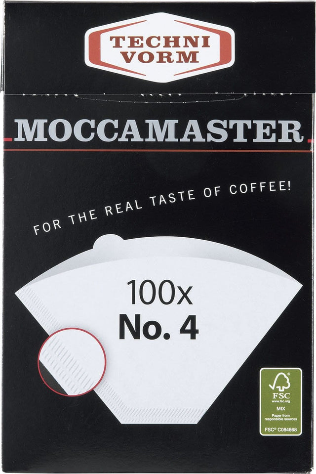 TECHNI VORM  
MOCCAMASTER  
FOR THE REAL TASTE OF COFFEE!  
100x No. 4  

FSC  
www.fsc.org  
MIX  
Paper from responsible sources  
FSC C084668