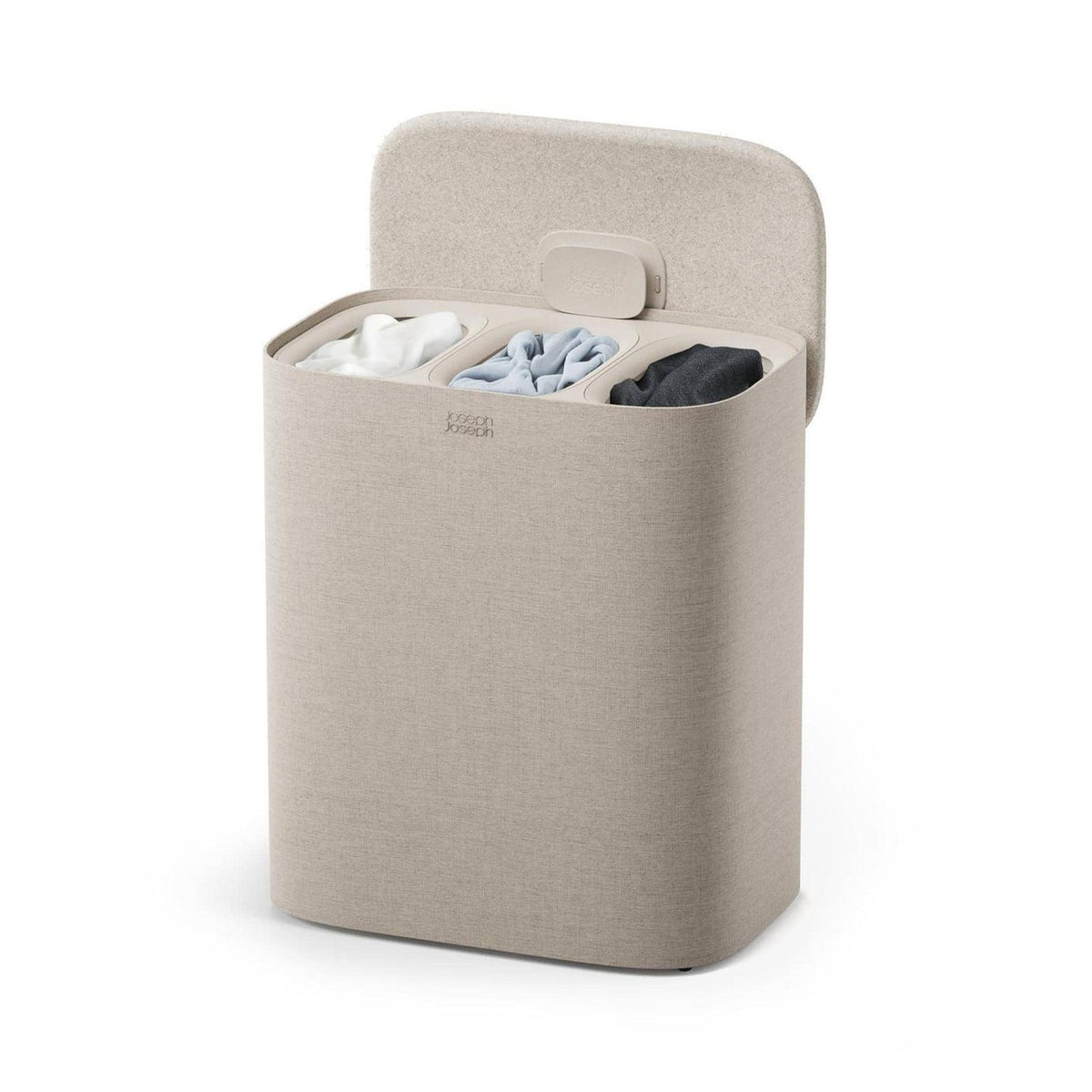 Joseph Joseph - Tota 2 Trio 90-liter Easy-Empty Laundry Separation Hamper - Pale Mushroom