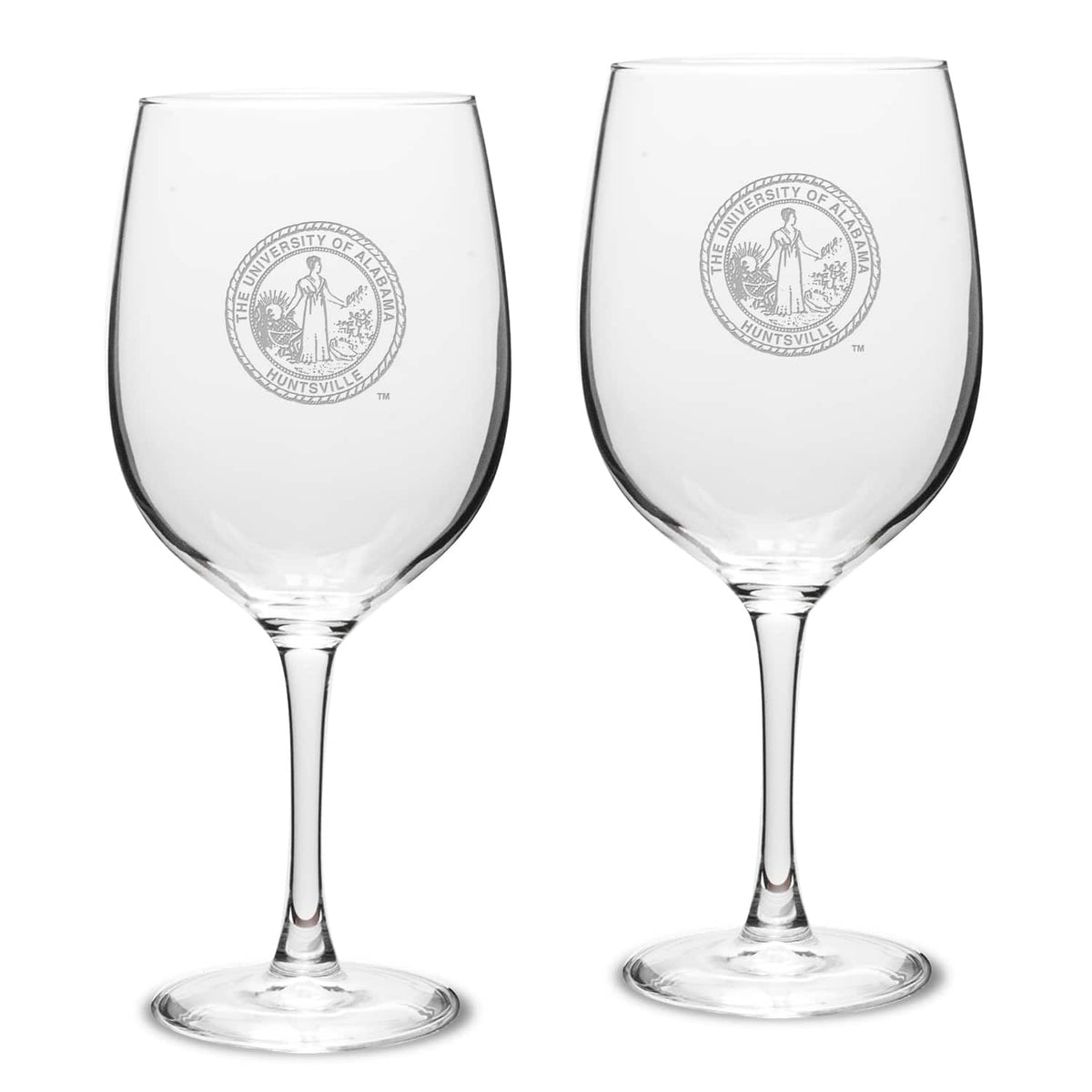 Jardine - UAH Chargers 19oz. 2-Piece Traditional Robusto Red Wine Table Glass Set - Multicolor