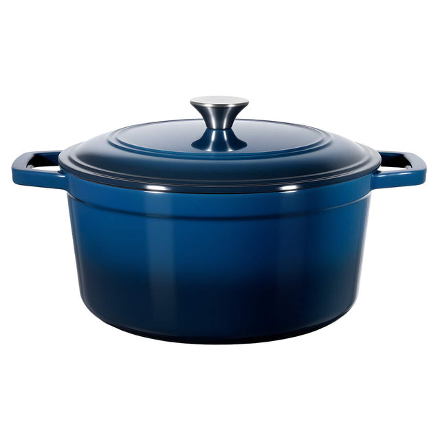 Front. VEVOR - Enameled Cast Iron Dutch Oven,6 Qt Pot with Lid and Dual Handles,Heavy-Duty Durable,Oven Induction Compatible up to 500℉ - Blue.