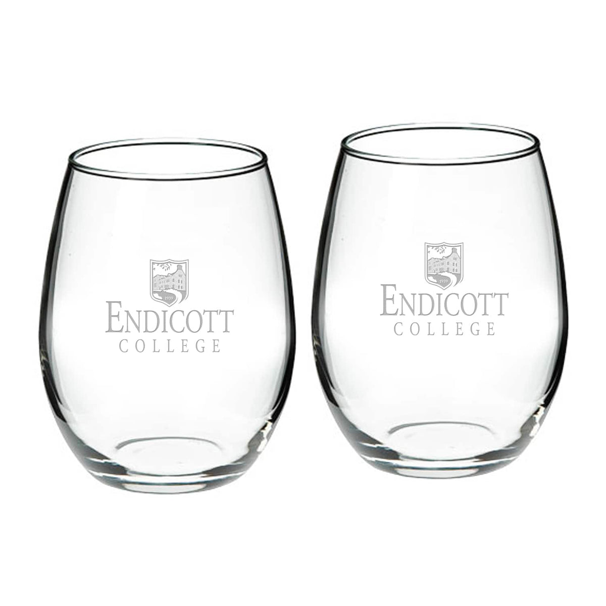 Jardine - Endicott College 21oz. 2-Piece Stemless Wine Glass Set - Multicolor