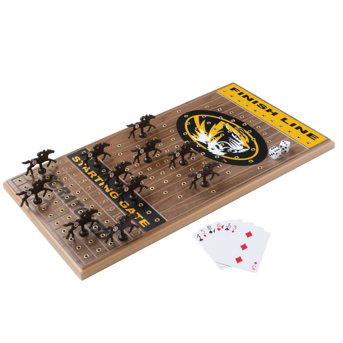 Across the Board - Missouri Tigers Walnut Horseracing Gametop - Multicolor