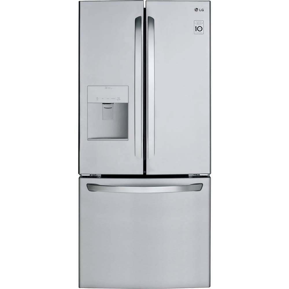 LG - 30-in Wide 21.8 Cu. Ft. French Door Refrigerator with External Water Dispenser - Stainless Steel