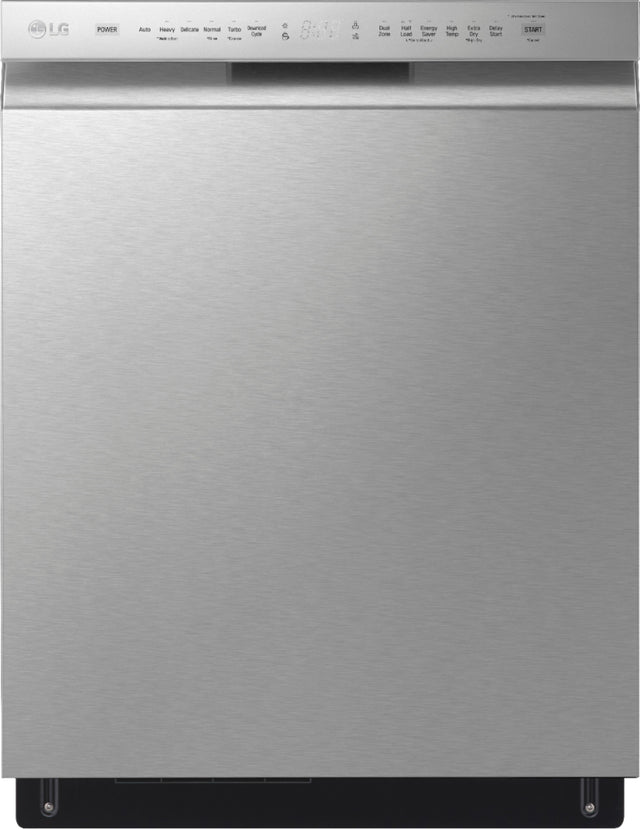 Front. LG - 24" Front Control Built-In Stainless Steel Tub Dishwasher with 3rd Rack, Quadwash, and 48dba - PrintProof Stainless steel.