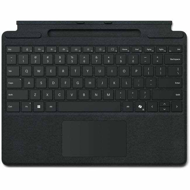 Keyboard/Cover Case Microsoft Surface Pro Tablet - Black - Glass, Alcantara Body - 9" Height x 12.3" Width x - Jet Black