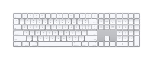 Apple - Magic Keyboard full size with Numeric Keypad (Lightning Port) - Silver/White