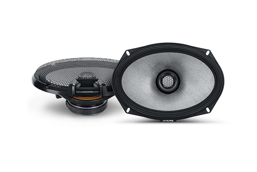 Alpine - R-Series 6x9" 2-Way Hi-Resolution Coax Car Speakers with Glass Fiber Reinforced Cone (Pair) - Black