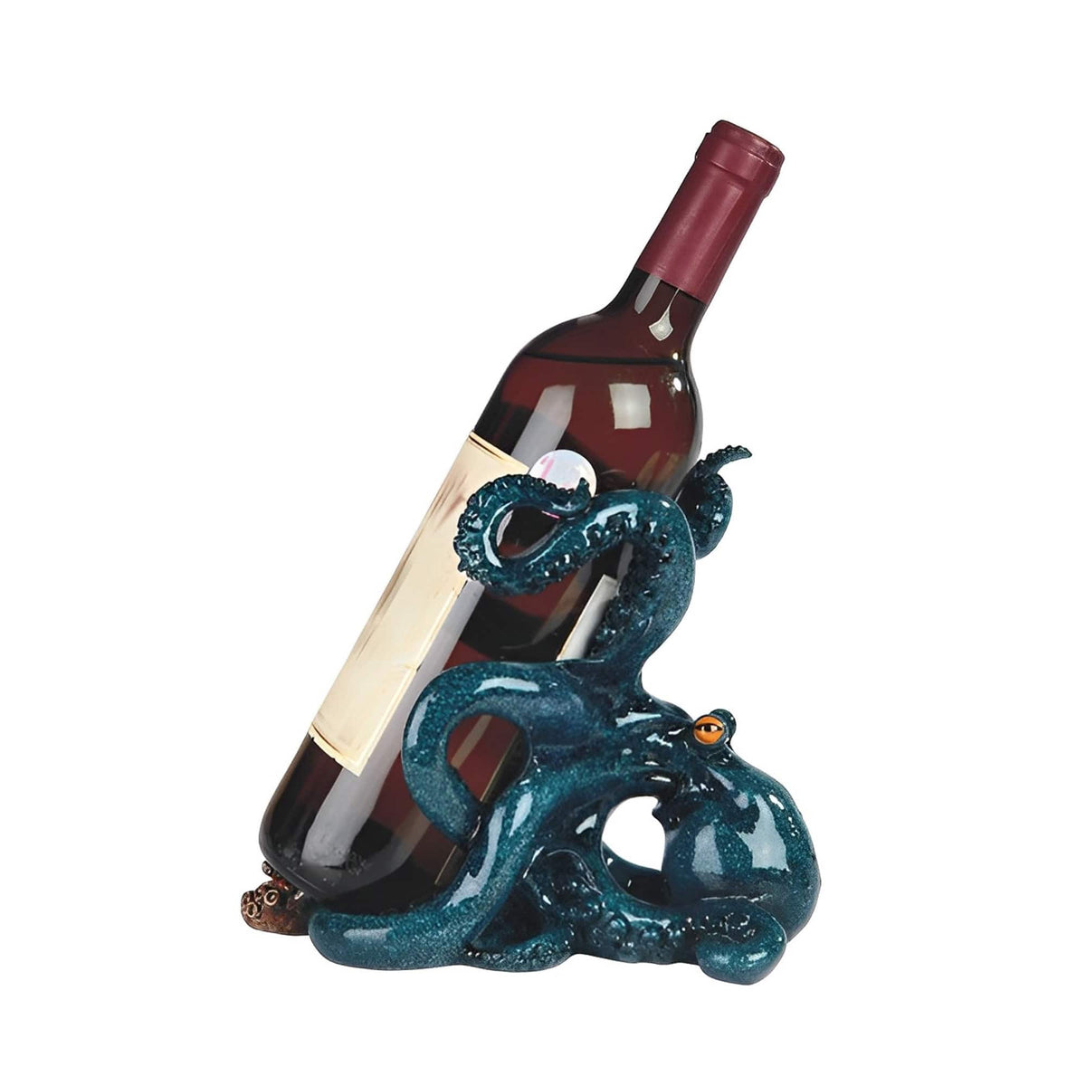FC Design - 8.25"W Blue Octopus Wine Rack Bottle Holder Dining Room Figurine - Multicolor