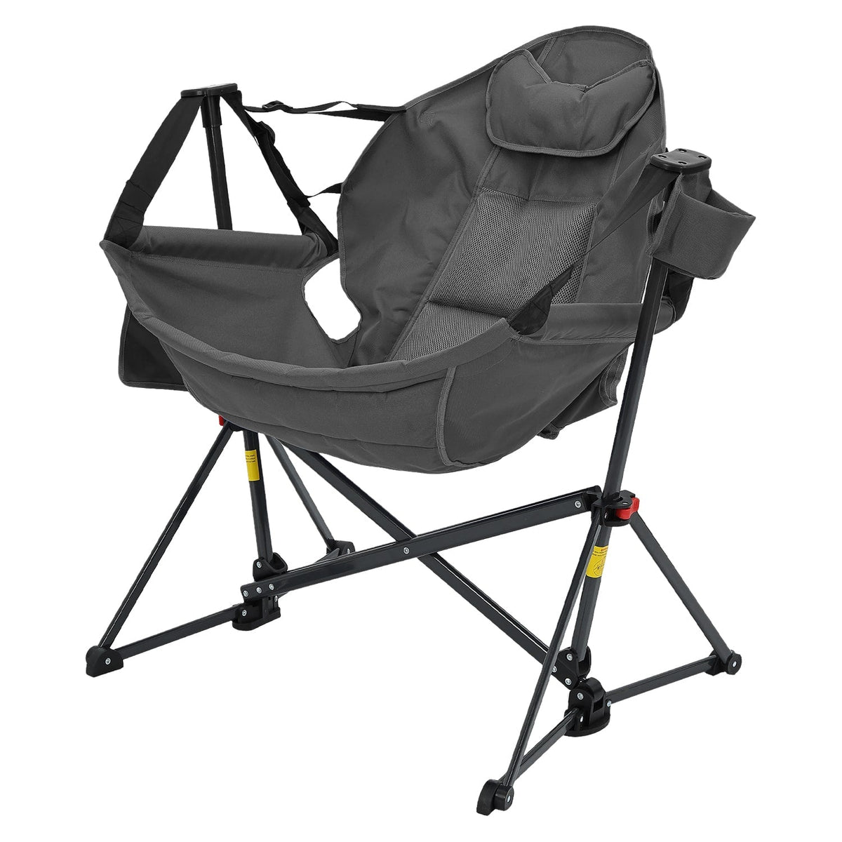 Ainfox - Hammock Camping Chair, Portable Heavy Duty Folding Swing Chair for Adults with Carrying Bag & Optional Footrest - Gray-without Footrest