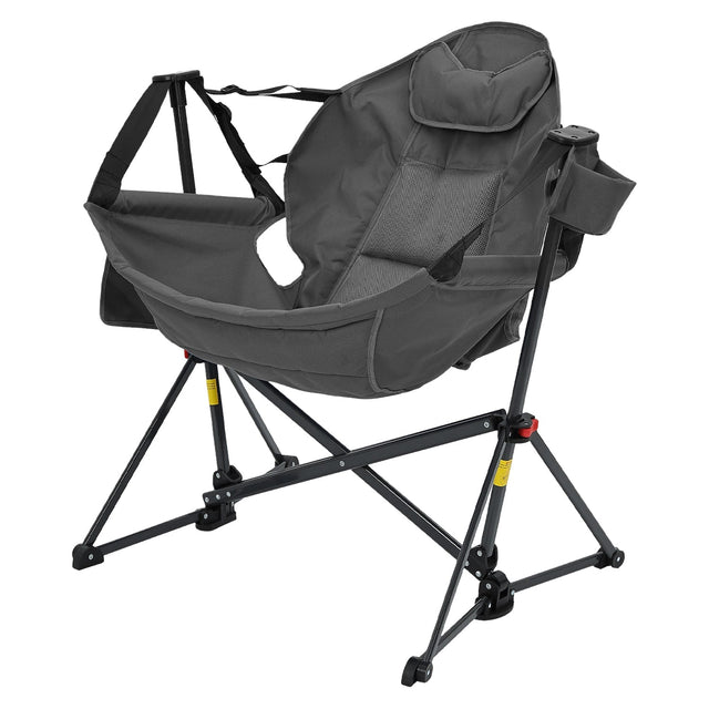 Front. Ainfox - Ainfox Hammock Camping Chair, Portable Heavy Duty Folding Swing Chair for Adults with Carrying Bag & Optional Footrest - Gray-without Footrest.