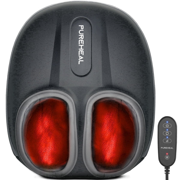 Pureheal - Foot Massager with Heat,Shiatsu Foot Massager Machine for Plantar Fasciitis, Fathers Day Gift for Men Dad Grandpa - Gray