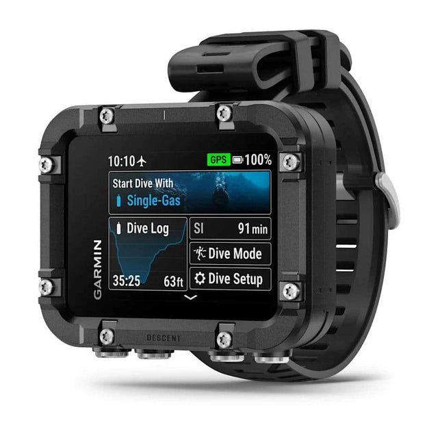 10:10 GPS 100% GARMIN  
Start Dive With Single-Gas  
Dive Log  
SI 91 min  
Dive Mode  
Dive Setup  
35:25 63ft  
DESCENT