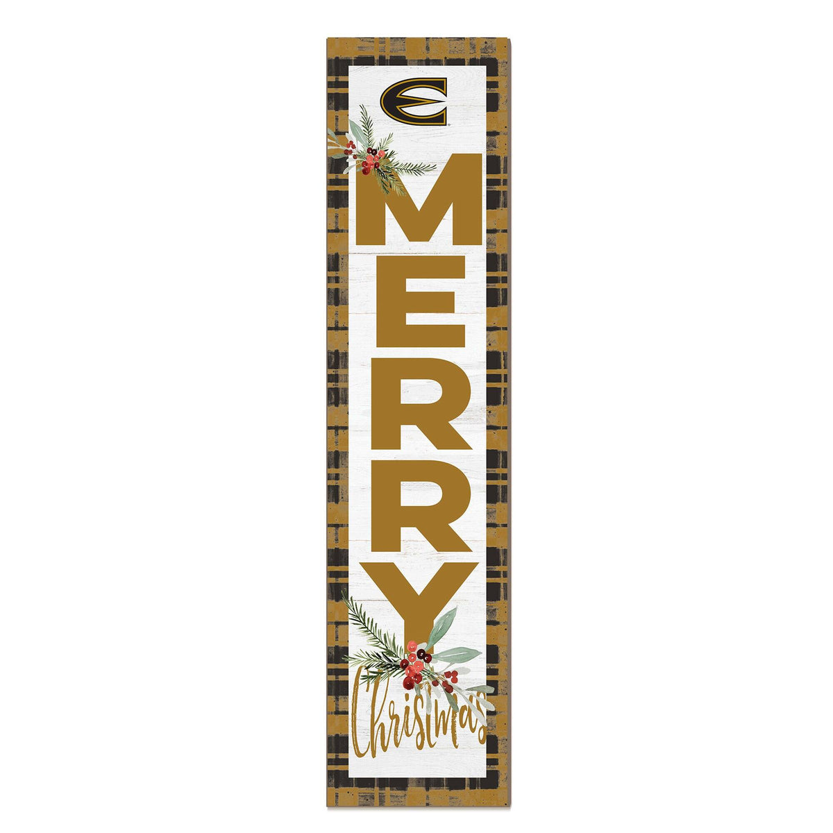 Jardine - Emporia State Hornets 12'' x 48'' Outdoor Merry Christmas Leaner - White