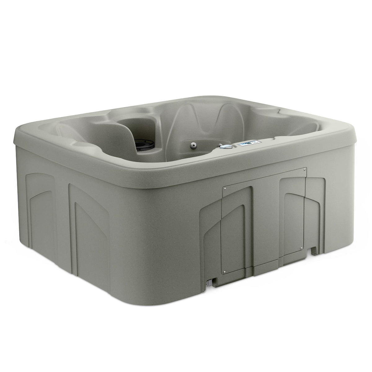 Lifesmart - LS100 4 Person Plug and Play Square Hot Tub Spa with Black Cover - Taupe