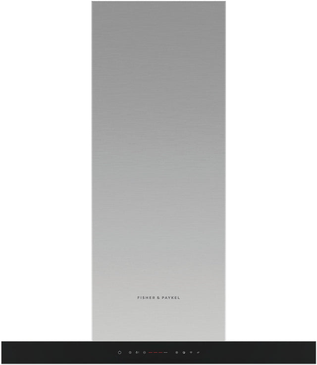 Front. Fisher & Paykel - 30 in Box Chimney Externally  Vented Range Hood - Stainless.