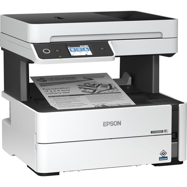 Epson - WorkForce ST-M3000 Multifunction Supertank Printer. Cartridge Free MFP with ADF & Fax Inkjet - Monochrome