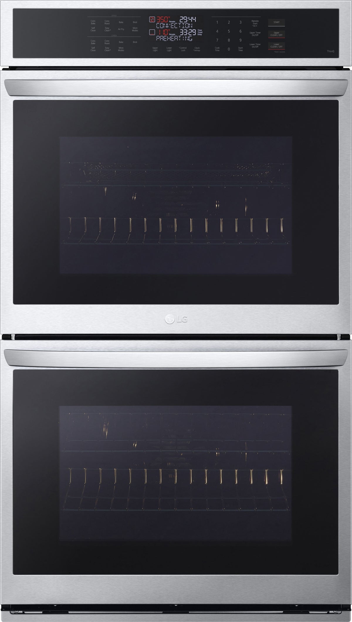 LG - 30-in Wide Smart Built-In Electric Convection Double Wall Oven with Air Fry - Stainless Steel