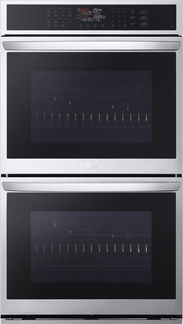 LG - 30-in Wide Smart Built-In Electric Convection Double Wall Oven with Air Fry - Stainless Steel