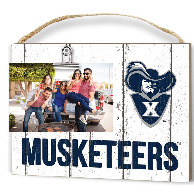 Front. Jardine - Xavier Musketeers 8" x 10" Weathered Clip It Frame - White.