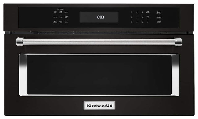 Front. KitchenAid - 1.4 Cu. Ft. Built-In Microwave - Black Stainless Steel.