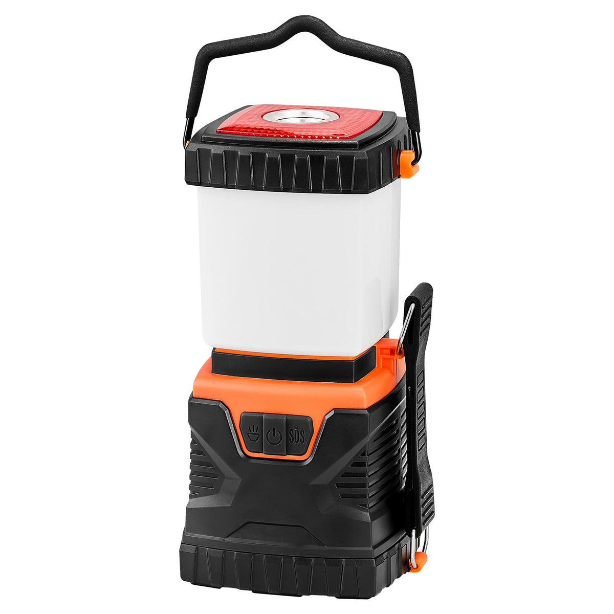 VEVOR - LED Camping Lantern,All-in-one,1000LM,360° Illumination,4 Lighting Modes,Battery Powered Light,Outdoor Robust Flashlight - Black,Orange