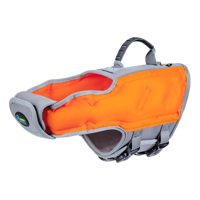 Front. Ownpets - Inflatable Dog Life Jacket with Reflective Strips, Size M - Orange.
