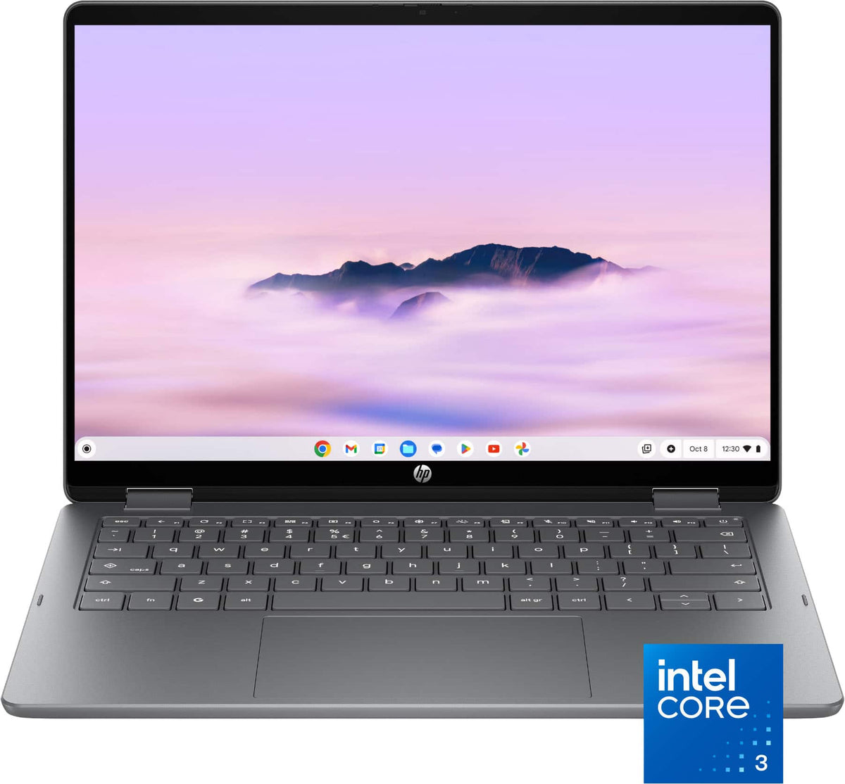 HP - 14" 2K Touchscreen 2-in-1 Chromebook Plus - Intel Core 3 N355 - 8GB Memory - 256GB UFS Storage - Meteor Silver