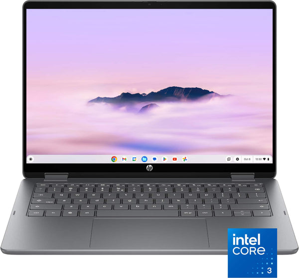 HP - 14" 2K Touchscreen 2-in-1 Chromebook Plus - Intel Core 3 N355 - 8GB Memory - 256GB UFS Storage - Meteor Silver