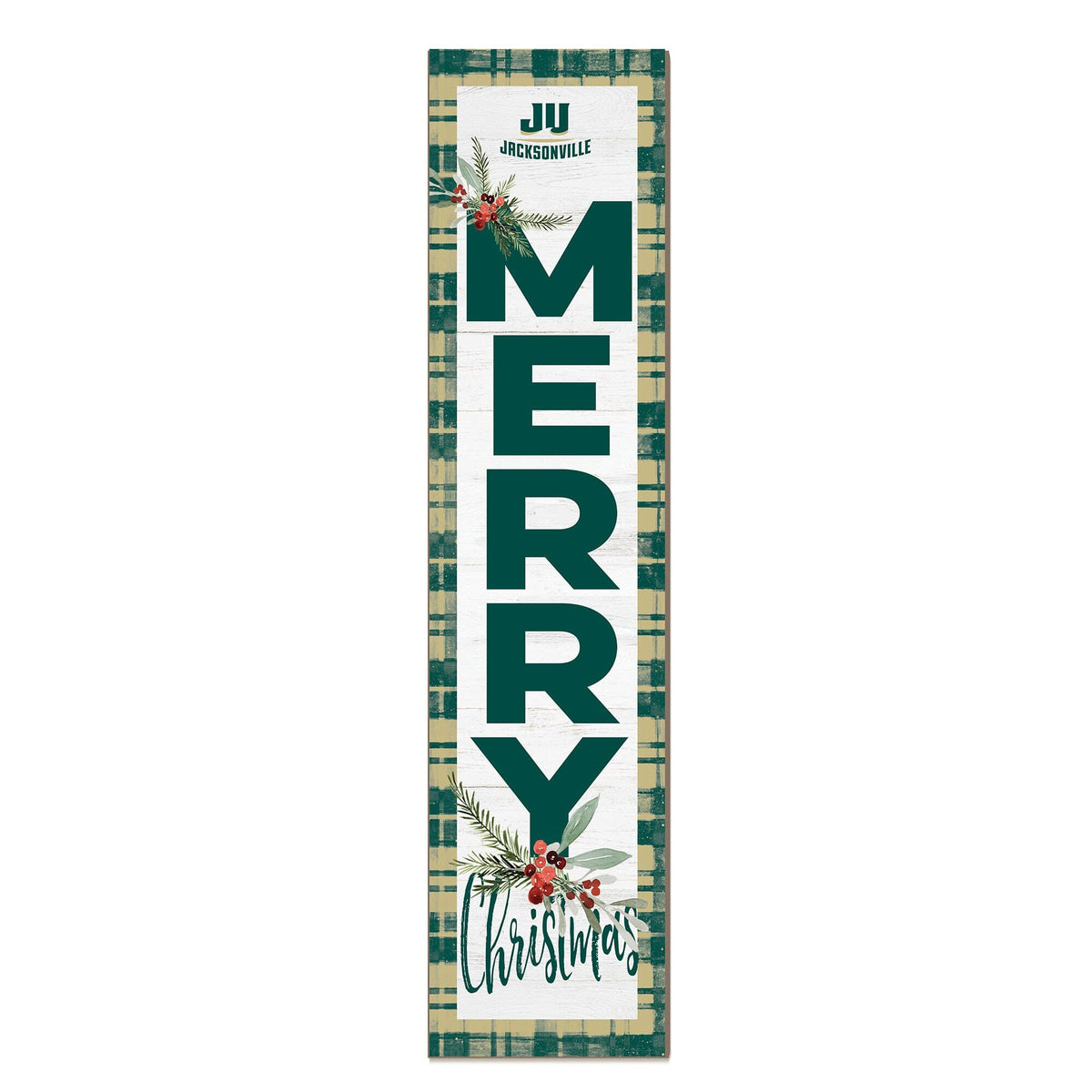 Jardine - JU Dolphins 12'' x 48'' Outdoor Merry Christmas Leaner - White