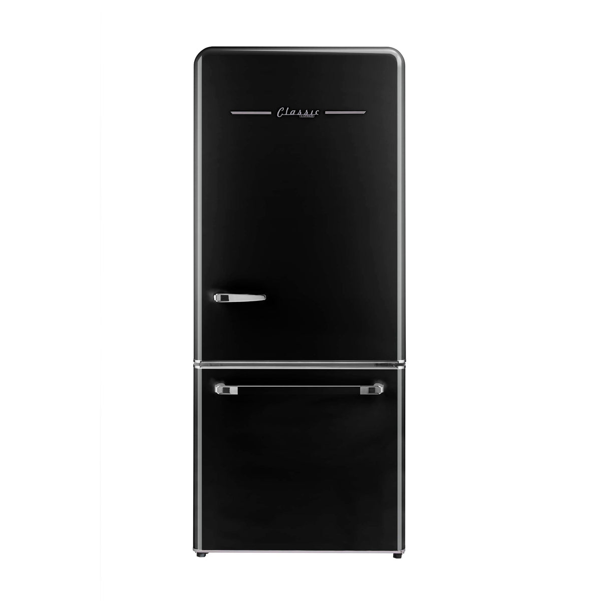 Unique Appliances - 30 in. Wide Classic Retro 30 in 17.7 cu. ft. Frost Free Retro Bottom Freezer Refrigerator - Midnight Black
