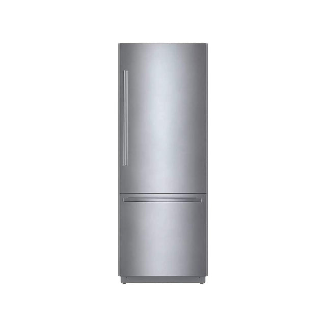 Front. Bosch - Benchmark Series 16 Cu. Ft. Bottom-Freezer Counter-Depth Smart Refrigerator - Stainless Steel.