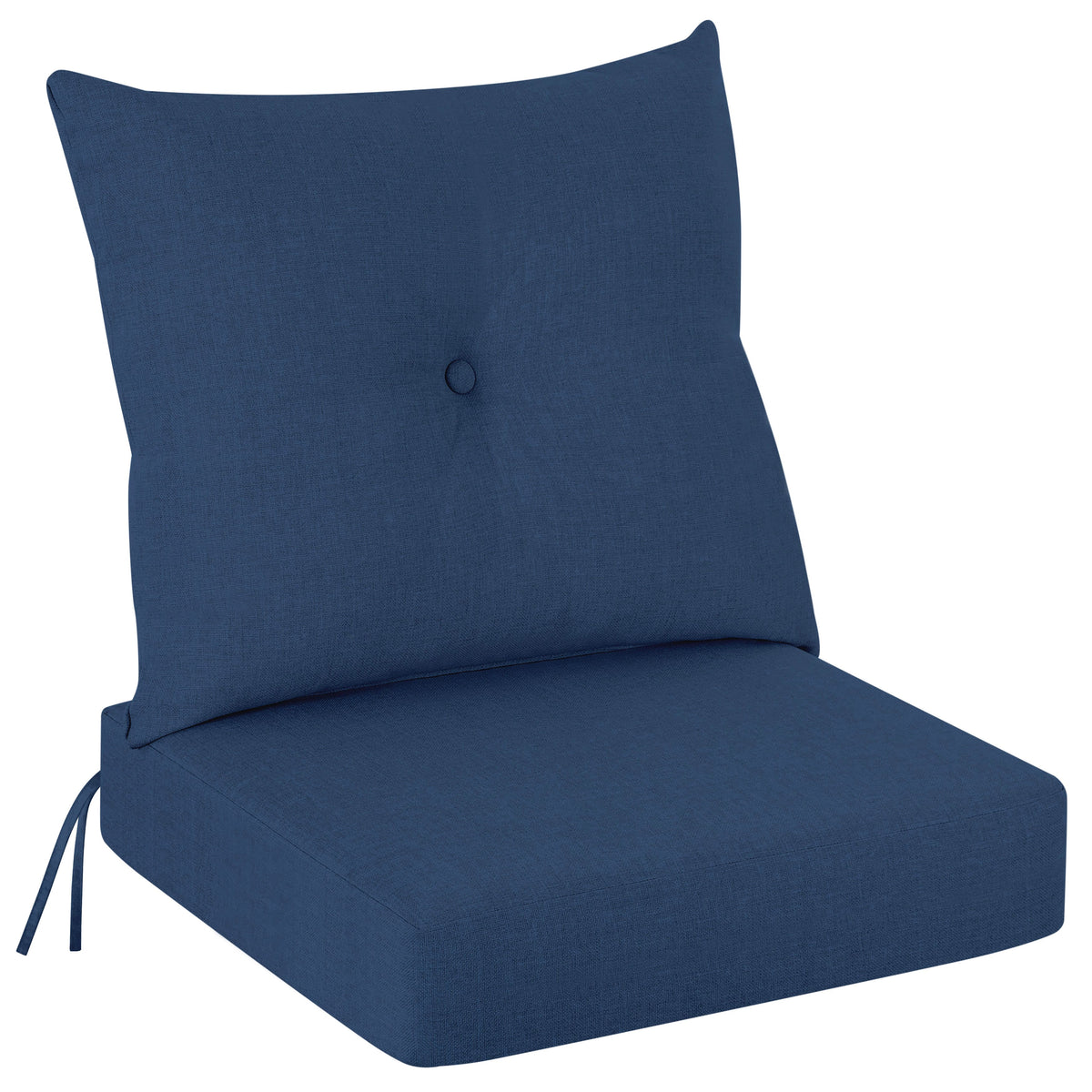 Nuu Garden - 23 x 24 Inch Outdoor Olefin Chair Cushion Set, Tufted Design - Blue