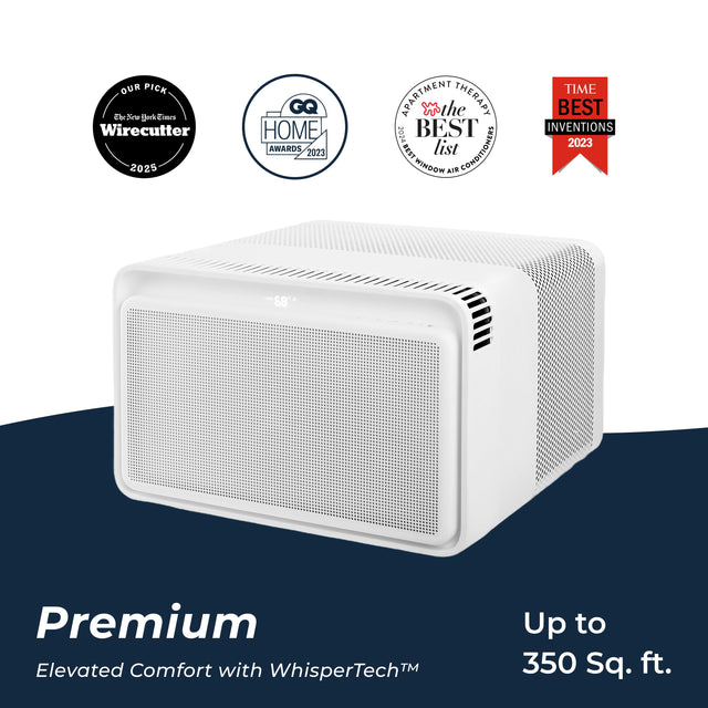 OUR PICK Ebe Sew Serk 2 cimcs Wirecutter 2025 HOME AWARDS 2023 APARTMENT the THERAPY 2024 BEST 2024 BEST list CONDITIONERS WINDOW AIR TIME BEST INVENTIONS 2023 68" Premium Elevated Comfort with WhisperTech™ Up to 350 Sq. ft.
