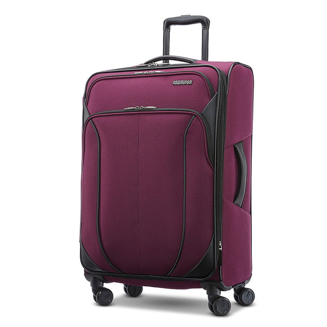 Front. American Tourister - 4 Kix 2.0 28" Expandable Spinner Suitcase - Purple Orchid.