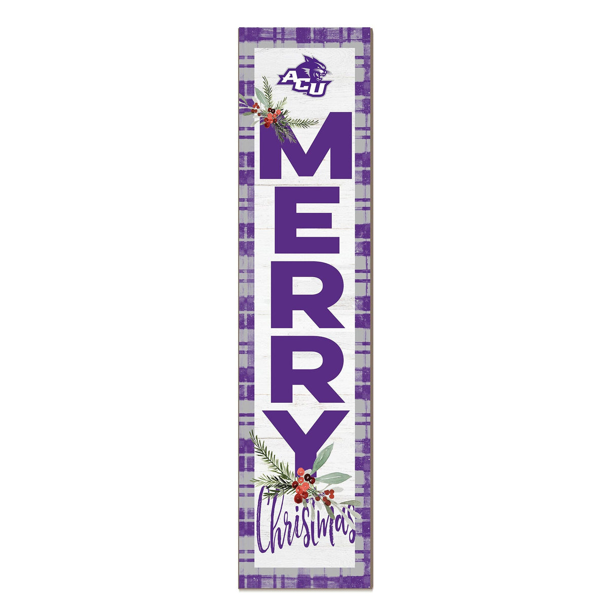 Jardine - Abilene Christian University Wildcats 12'' x 48'' Outdoor Merry Christmas Leaner - White