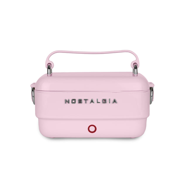 Front. Nostalgia - Nostalgia 32 oz. Classic Retro Heated Lunchbox, Pink - Pink.