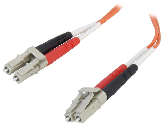 Front. Cables to Go - C2G 33172 OM1 Fiber Optic Cable - LC-LC 62.5/125 Duplex Multimode PVC Fiber Cable, Orange (3.3 Feet, 1 Meter).