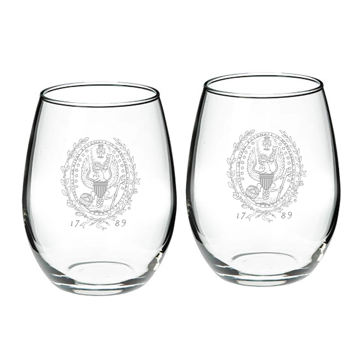 Jardine - Georgetown Hoyas 2-Piece 21oz. Stemless Wine Glass Set - Multicolor